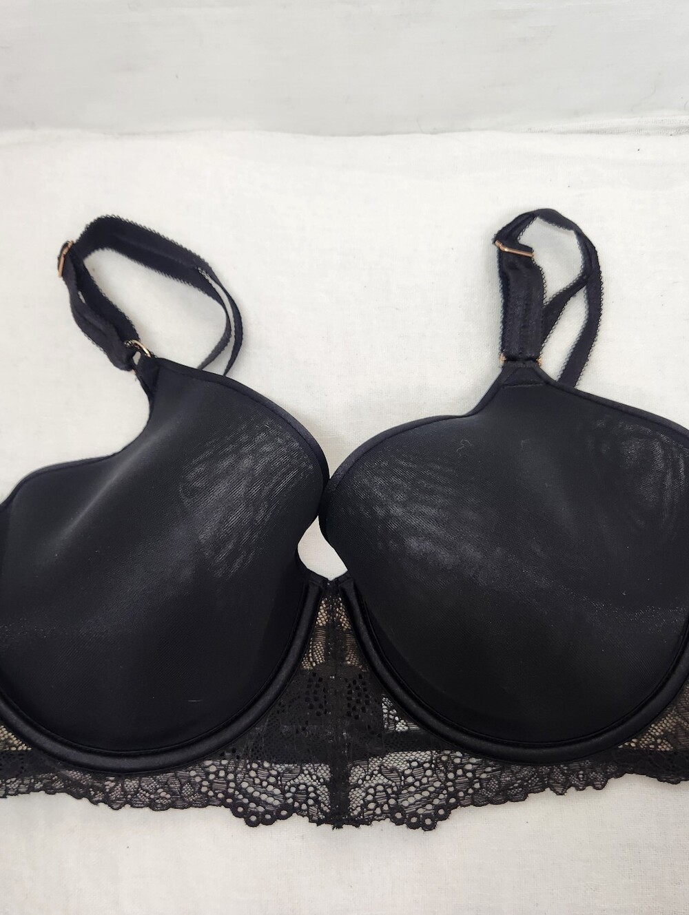 New Sofia Womens 36D Black Lace Wired Spacer Bra